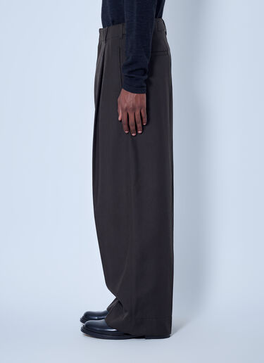 LN-CC® - Lemaire: Single Pleat Tailored Pants - Dark Green Lemaire Single Pleat Tailored Pants Dark Green lem0166005