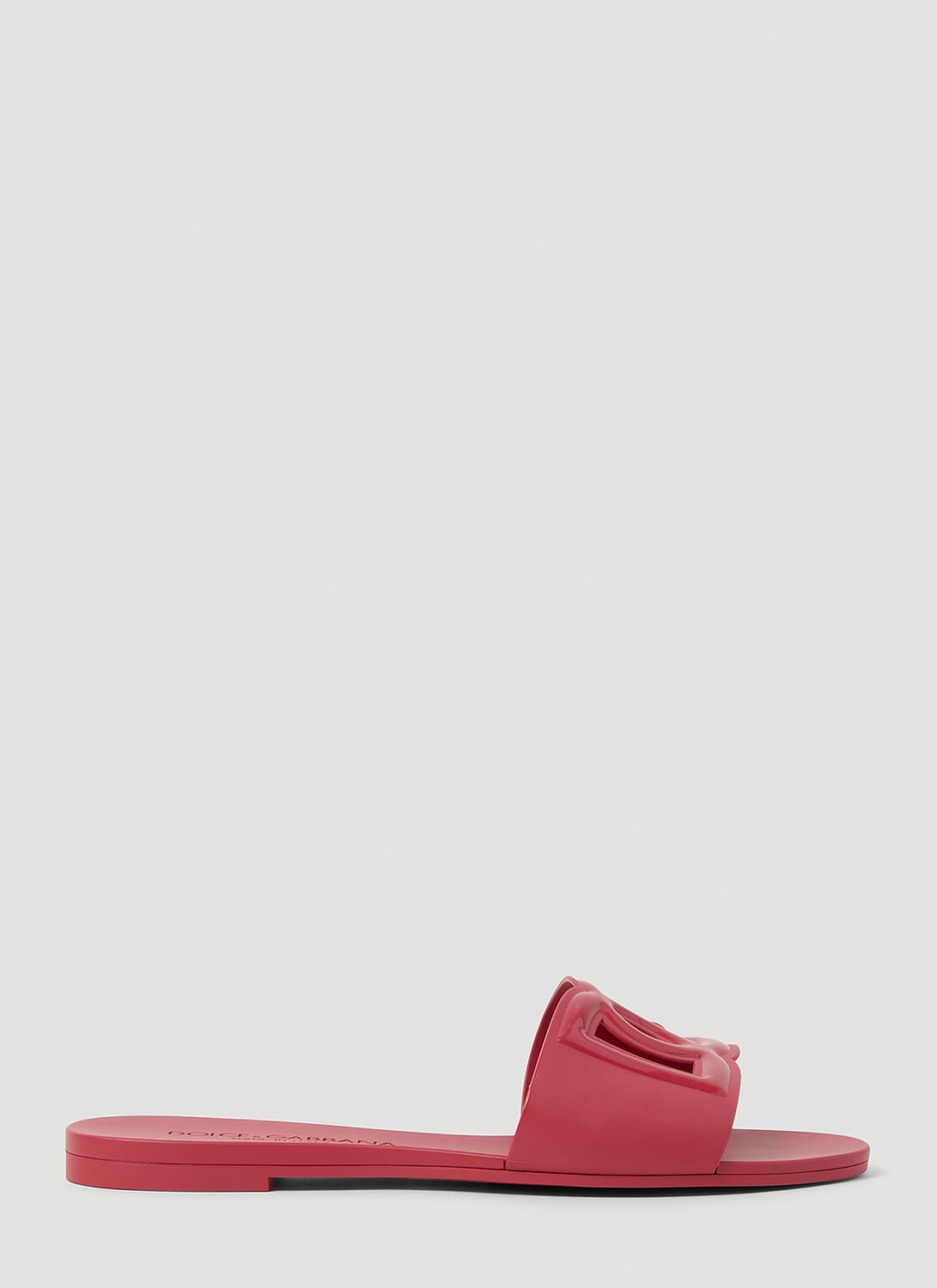 Shop Dolce & Gabbana Cut Out Logo Slides In Pink
