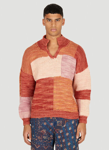 Karu 컬러 블록 스웨터 레드 kau0150010
