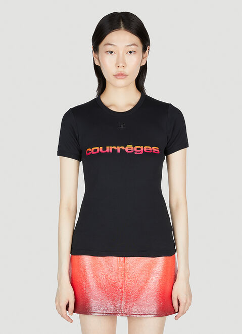 Courrèges Sunset Bumpy T-Shirt 블랙 cou0254014