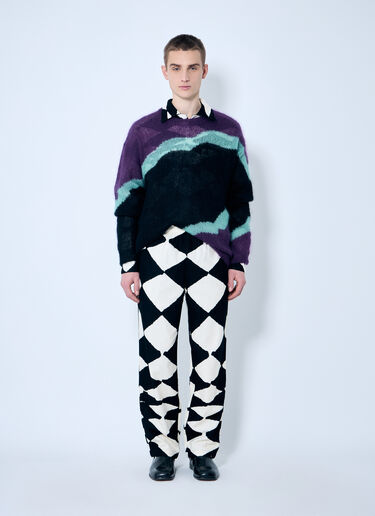 NÒMARYTHM TEXTILE Hand Knit Mohair-Blend Sweater Purple nma0158007