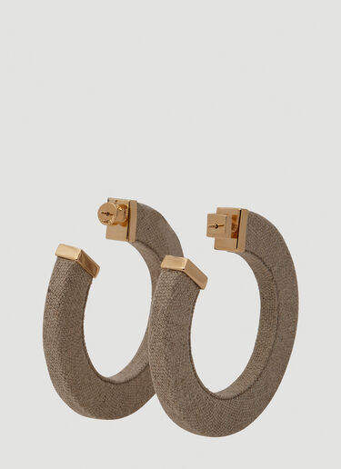 Jacquemus La Créole Line Hoop Earrings Beige jac0250087