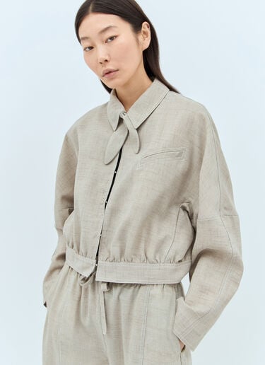 정장 크롭 재킷  GANNI 정장 크롭 재킷  베이지 gan0257001