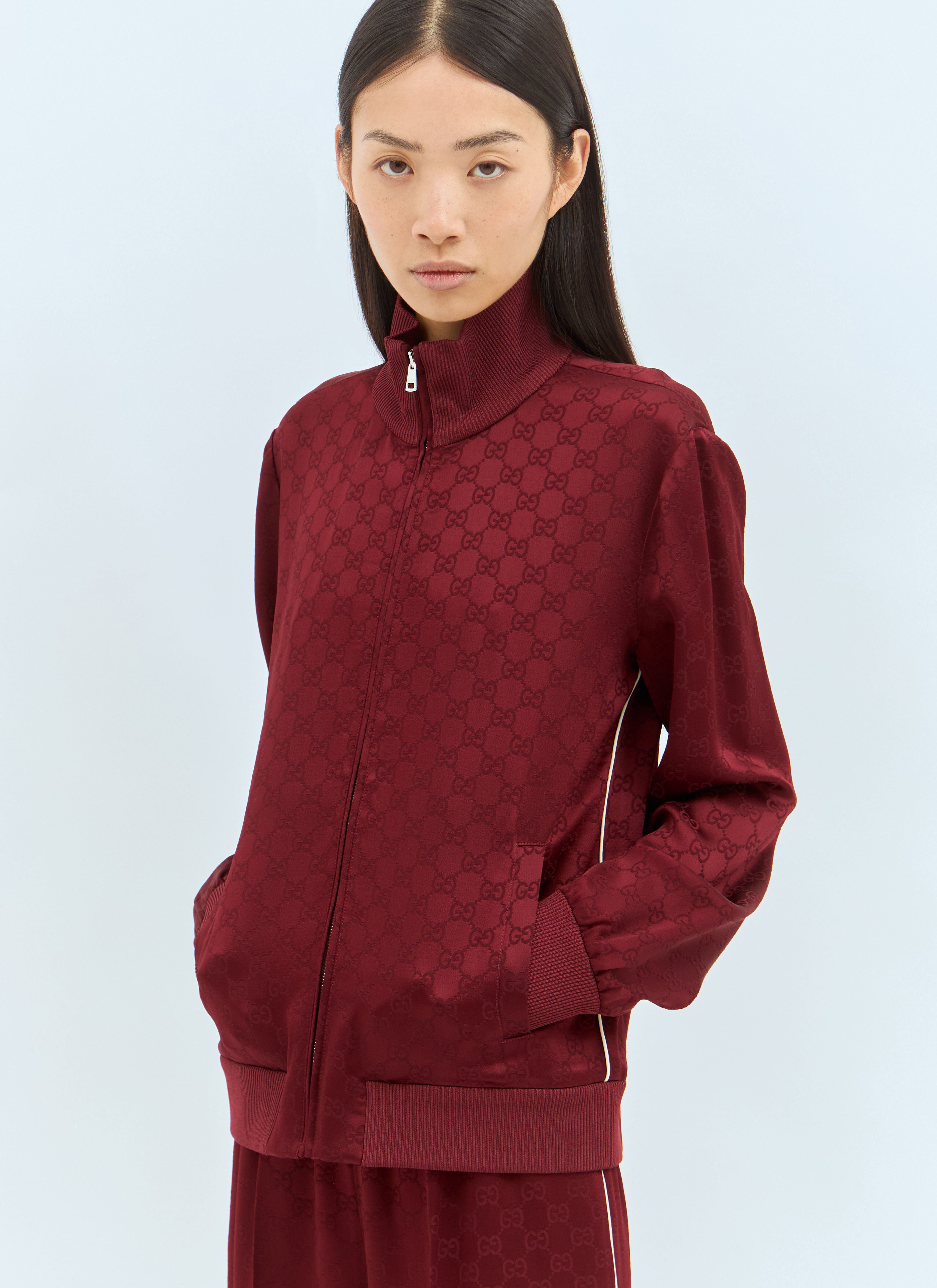 Gucci Women s GG Jacquard Zip Up Jacket in Red LN CC