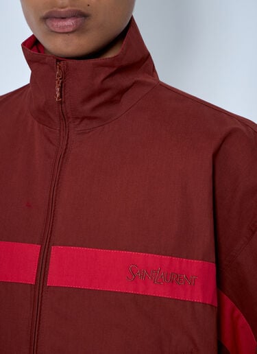 LN-CC® - Saint Laurent: High-Neck Zip Jacket - Brown Saint Laurent High-Neck Zip Jacket Brown sla0263008
