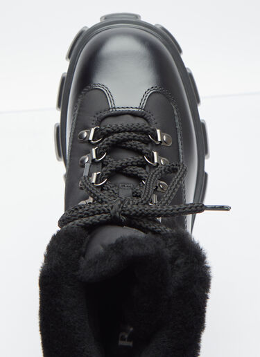 Prada Monolith Leather Boots Black pra0254022