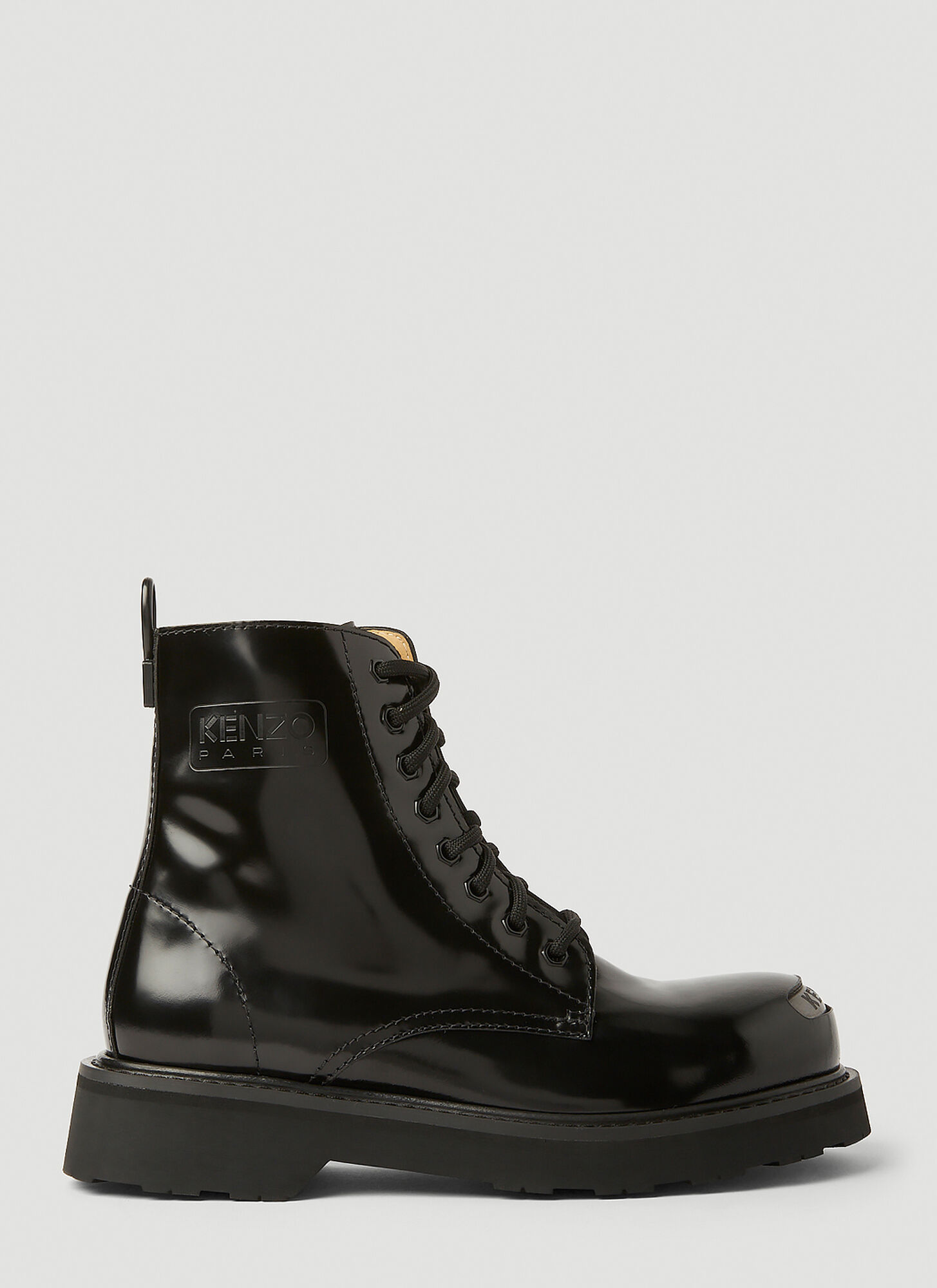 Kenzo Smile Lace Up Boots In Black