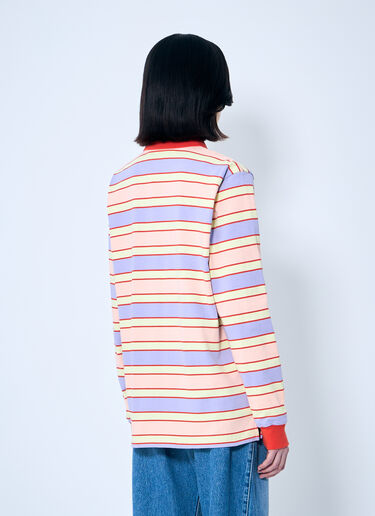 JW Anderson Striped Polo Shirt With Contrast Trims Purple jwa0259006