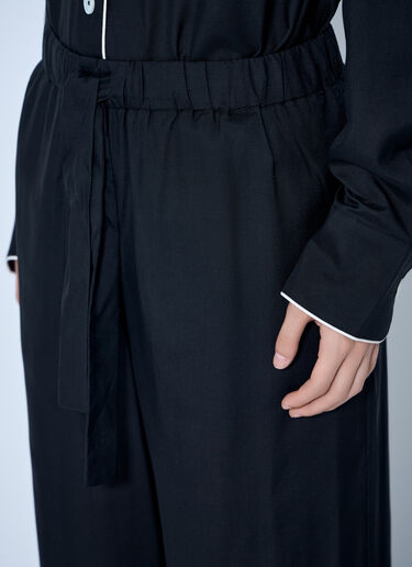 LN-CC® - Toteme: Piped Silk Trousers - Black Toteme Piped Silk Trousers Black tot0265040