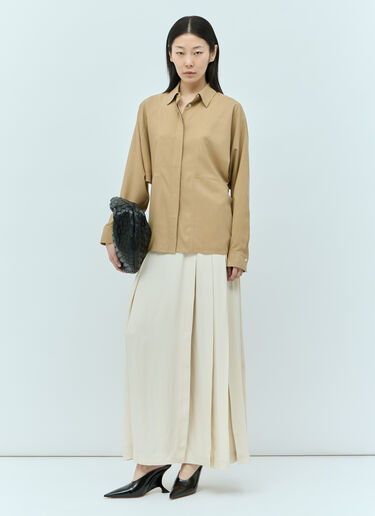 TOTEME Pleated Wrap Maxi Skirt Cream tot0255015