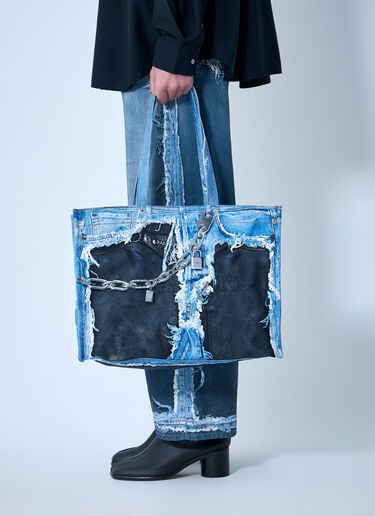 LN-CC® - Acne Studios: Trompe-L'Oeil Tote Bag - Blue Acne Studios Trompe-L'Oeil Tote Bag Blue acn0364006