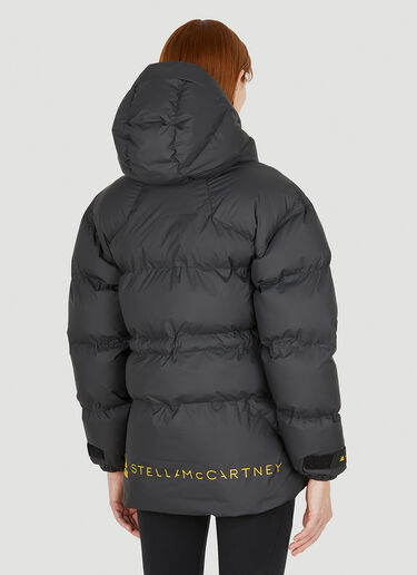 adidas by Stella McCartney 로고 프린트 퍼퍼 재킷 블랙 asm0250009
