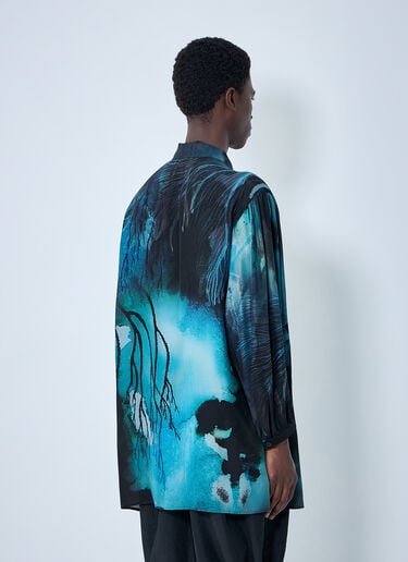 Yohji Yamamoto Sea Prink Silk Shirt Blue yoy0164011