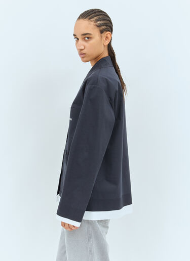 Miu Miu 로고 모티프 셔츠  네이비 miu0258039