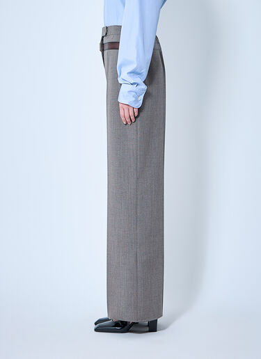 Prada Technical Wool Pants With Printed Belt Black pra0260065