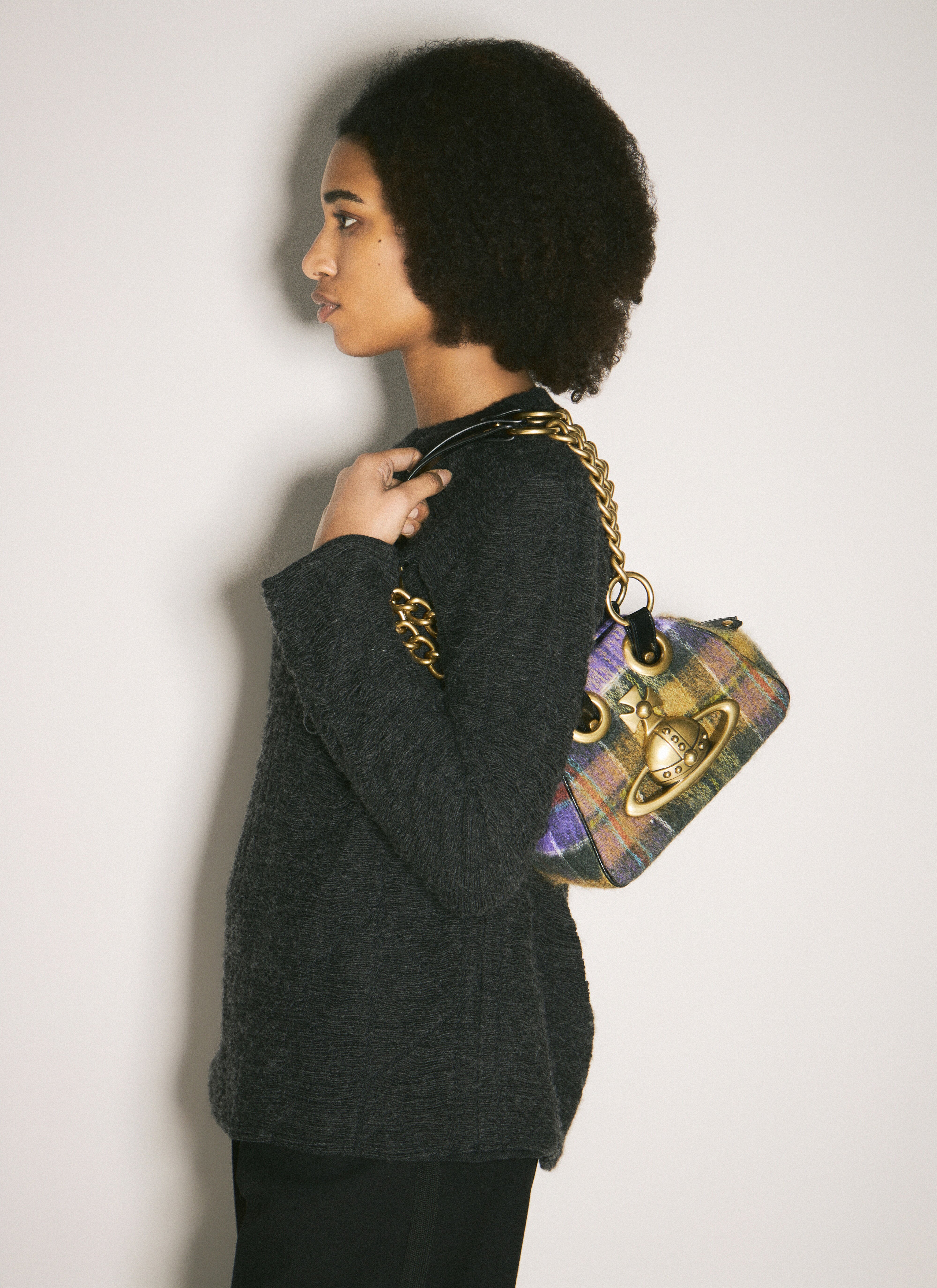 Vivienne Westwood Women's' Archive Chain Shoulder Bag in Purple