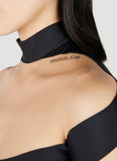 Mugler Cut Out Illusion Bodysuit Black mug0251030