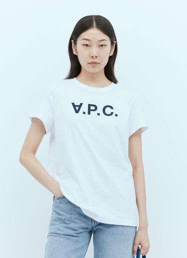 A.P.C. 로고 프린트 티셔츠 화이트 apc0248009