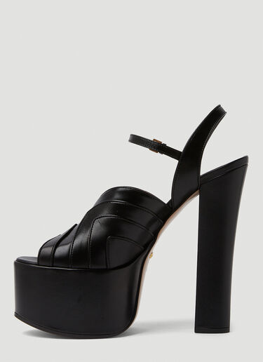 Gucci Geometric Platform Heels Black guc0250111