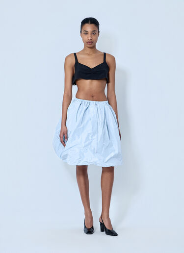 Prada Balloon Skirt in Structured Fabric Light Blue pra0264019