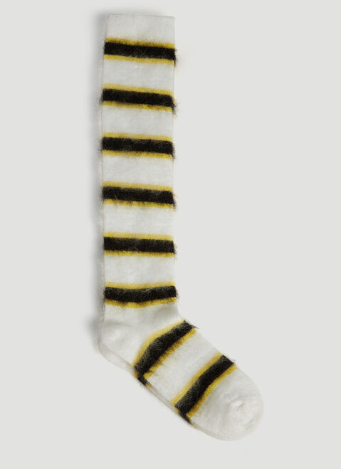 Gucci Knee High Stripe Socks Black guc0251145