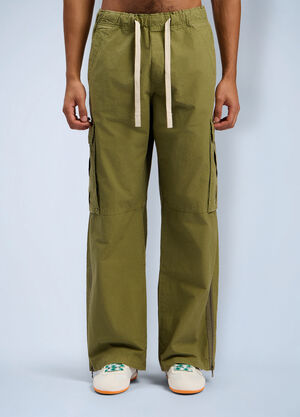 Palm Angels Curved Logo Cargo Pants Green pma0162094