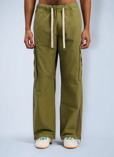 Curved Logo Cargo Pants Palm Angels Curved Logo Cargo Pants Green pma0162094