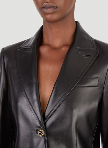 Gucci Leather Blazer Black guc0245045