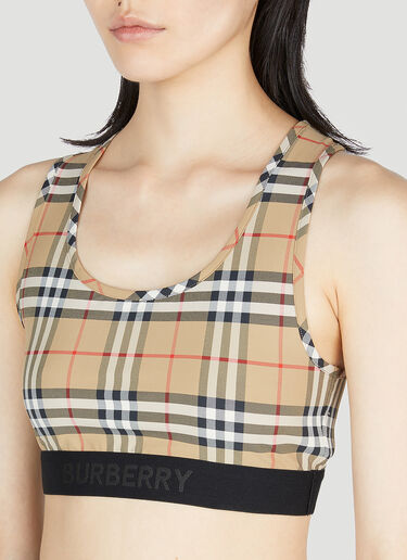 Burberry Check Sports Bra Beige bur0252068