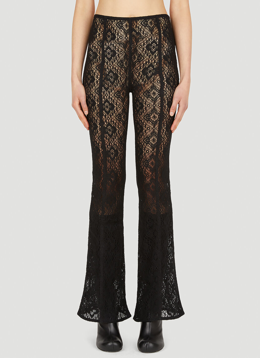 GANNI Women s Lace Flared Pants in Black LN CC