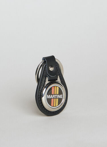 Martine Rose 带皮革饰边的徽标图案钥匙圈  黑色 mtr0154018