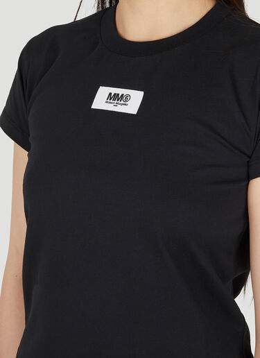 MM6 Maison Margiela 로고 패치 티셔츠 블랙 mmm0249006