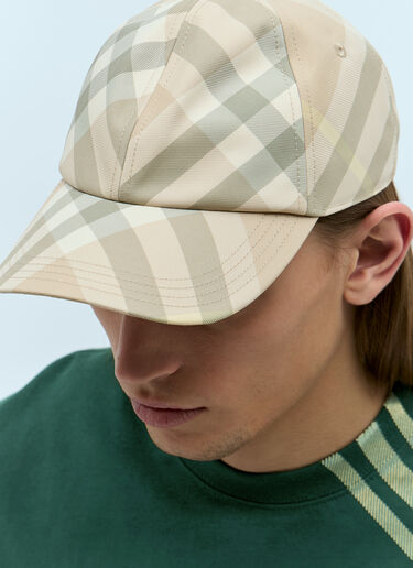 Burberry Check Baseball Cap Beige bur0355007