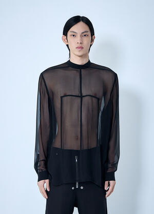 Rick Owens Sheer Panel Shirt Black ric0163006