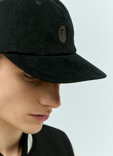 A BATHING APE® One Point Corduroy Baseball Cap Black aba0154017