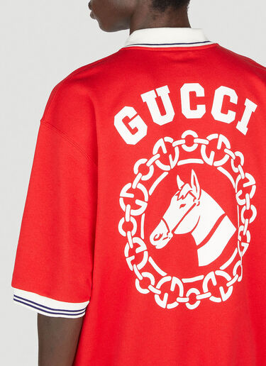 Gucci Logo Print Polo Shirt Red guc0153008