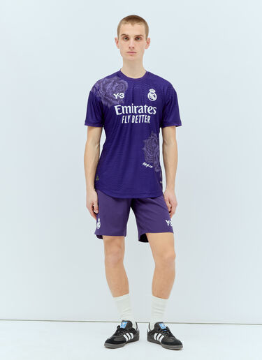 Y-3 x Real Madrid 로고 아플리케 저지 티셔츠 퍼플 rma0156001