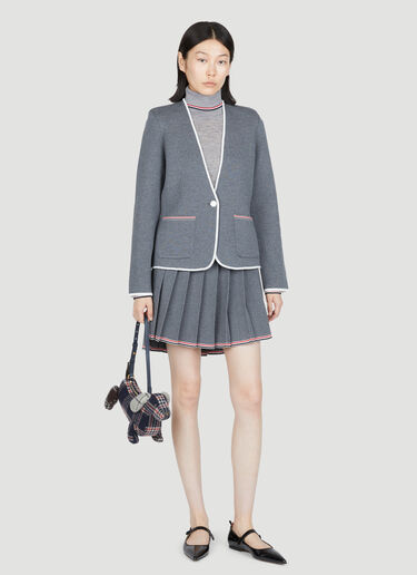 Pleated Wool-Knit Mini Skirt Thom Browne Pleated Wool-Knit Mini Skirt Grey thb0253019