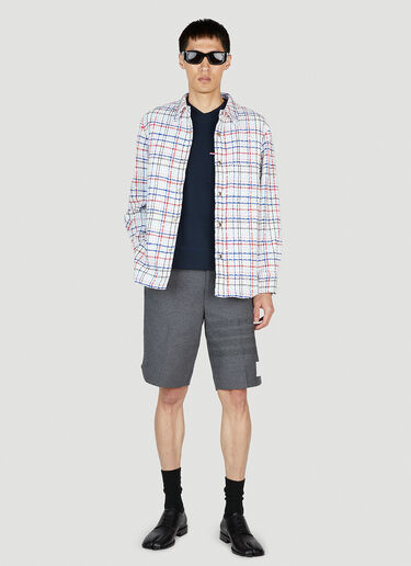 Check Tweed Jacket Thom Browne Check Tweed Jacket Blue thb0152002