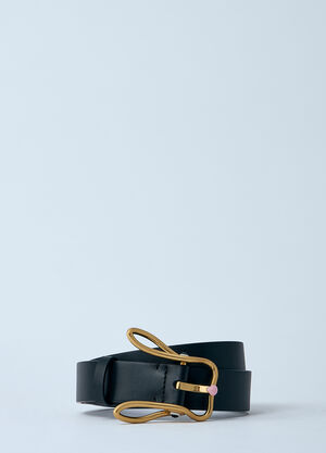 Bottega Veneta Bunny Leather Belt Black bov0260031