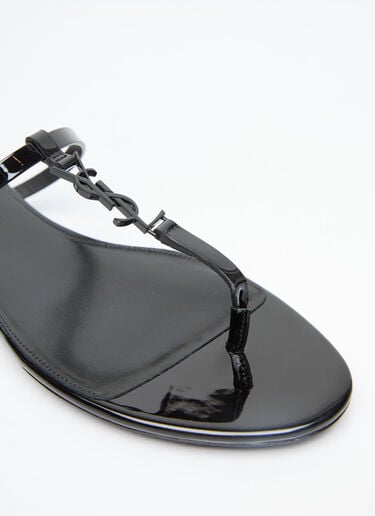 Saint Laurent Cassandra Slide Sandals Black sla0255045