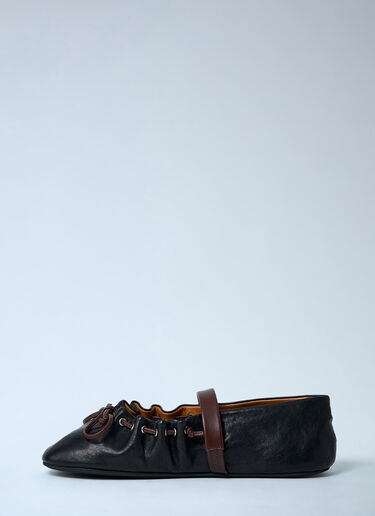 Leather Flat Shoes Marni Leather Flat Shoes Brown mni0263014