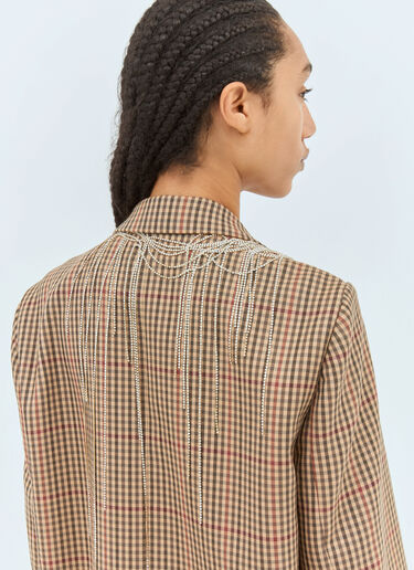 Crystal Embellished Wool Blazer Dries Van Noten Crystal Embellished Wool Blazer Brown dvn0258016