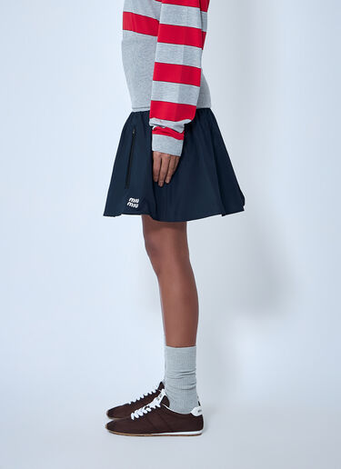 Miu Miu Gathered Mini Skirt Blue miu0263061