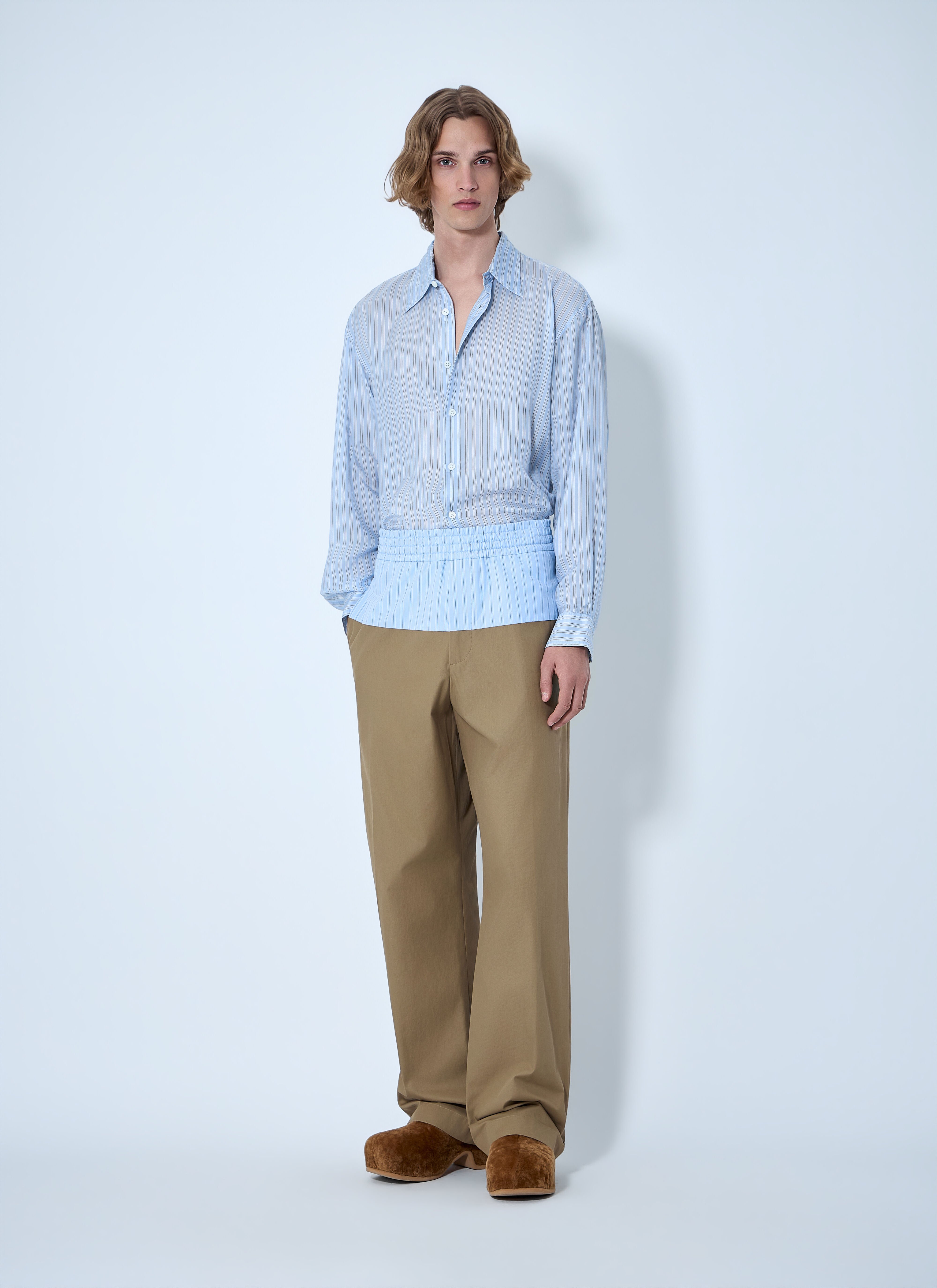 Dries Van Noten Men's' Wide-Leg Trousers with Elasticated