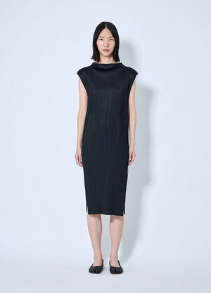Pleats Please Issey Miyake Swing Solid Tunic Dress Black plp0265003