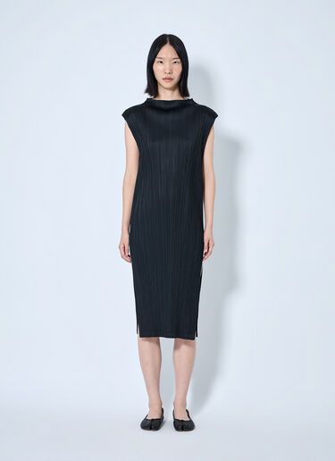LN-CC® - Pleats Please Issey Miyake: Swing Solid Tunic Dress - Black Pleats Please Issey Miyake Swing Solid Tunic Dress Black plp0265003