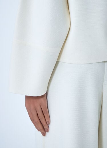 Max Mara Structured Wool-Blend Jacket White max0263030