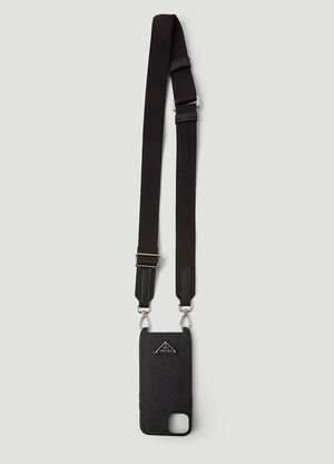 Saint Laurent Neck Strap Phone Case Black sla0143043