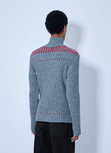 LN-CC® - Dries Van Noten: Ribbed Turtleneck Sweater - Grey Dries Van Noten Ribbed Turtleneck Sweater Grey dvn0165024